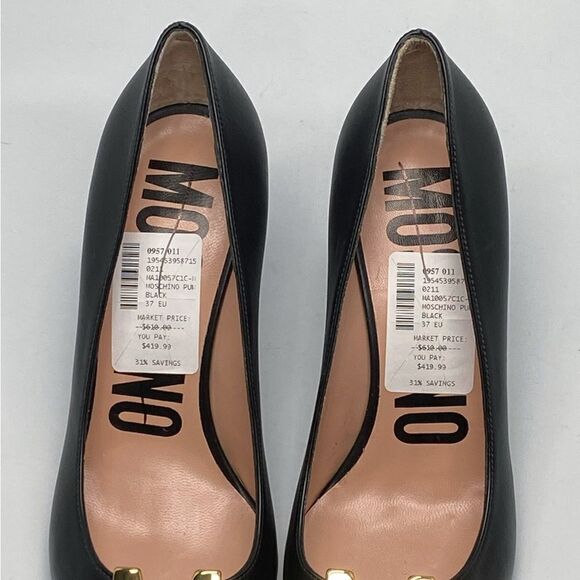 Moschino Logo Leather Pumps size 37 - Picture 4 of 15